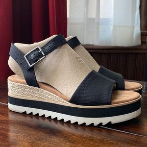 TOMS “Diana” Black Heavy Canvas Sandals